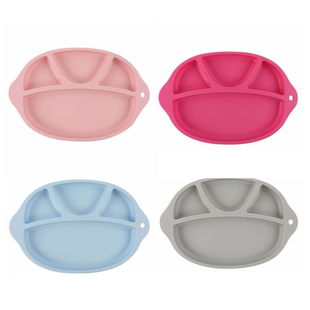 Artibetter Food Grade Silicone Kids Tray Drop-Proof Rice Holder Baby Plate Grey