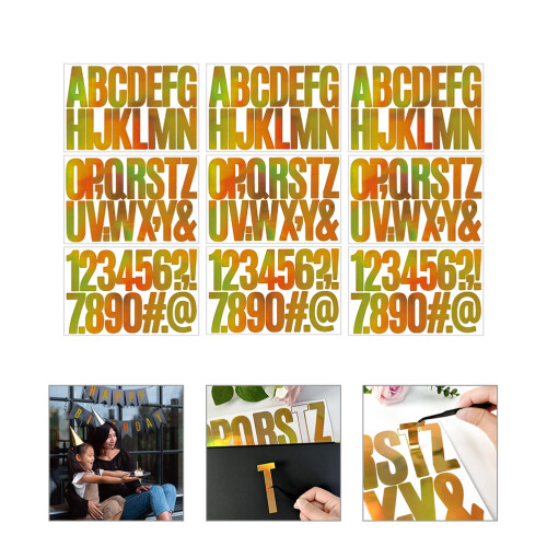 9 sheets letter number glitter stickers for scrapbook diy use 2