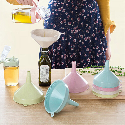 Pink Plastic Kitchen Funnel Liquid Oil Transferring Household Tool 2