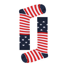 1 paar lange kousen met Amerikaanse print, maat L/XL