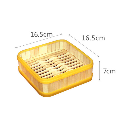 1Set Bamboo Steamer Basket Brown Kitchen Steamer for Dumplings 1