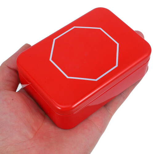 Tinplate snoepdoos met stopbordje - candy holder 2