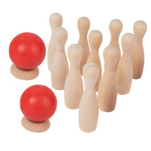 Wooden Bowling Indoor Play For Safe Family Interaction Traditional Wooden Bowling Toy With Smooth Surface Set
