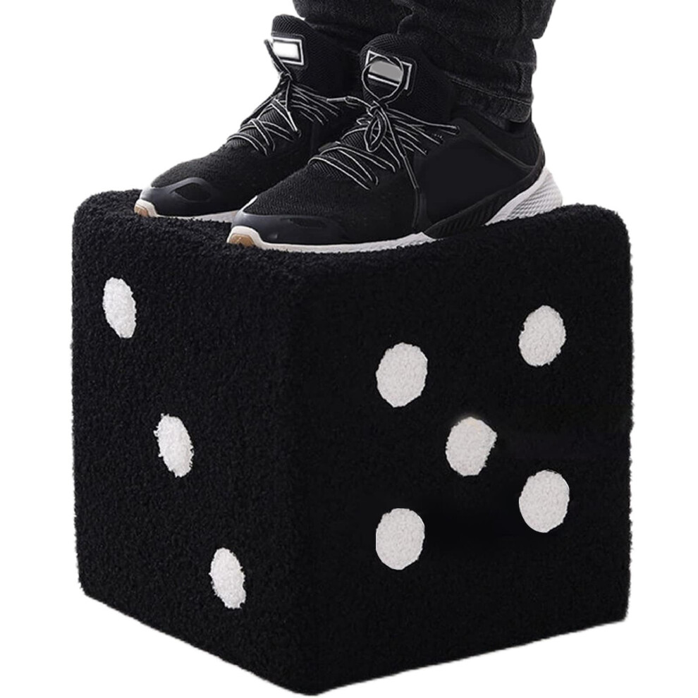 Foot Stool Solid Wood With High Elastic Foam Sponge 29x29x25cm 3D Dice Design Living Room Hotel 20x20x20cm-image-OPC-PKS77HQ-NEW