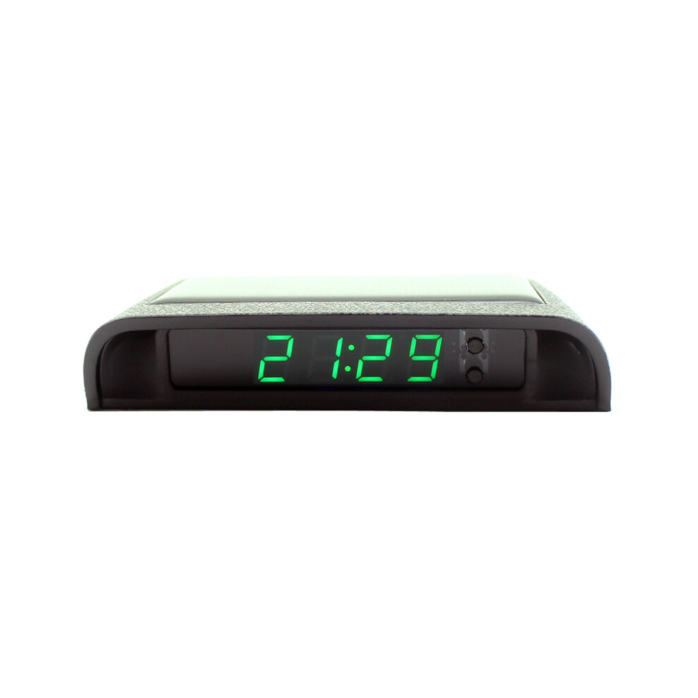 Universal Solar Powered Car Clock Digital Thermometer Automotive 888961136002
