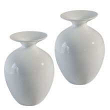 2Pcs White Porcelain Flower Vase Creative Ceramic Vase for Home Decor