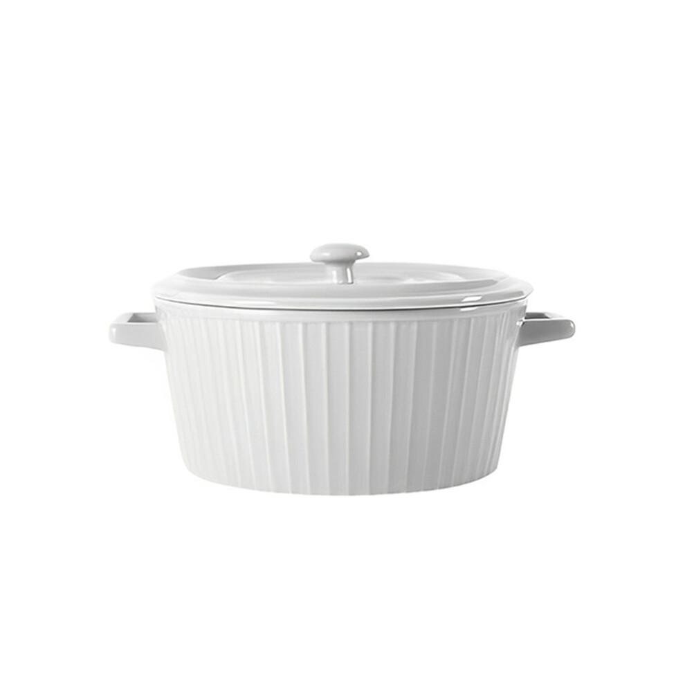 (Gray) Two Ear Noodles Bowl Ceramic ple Style Microwave Soup Container-image-OPC-PKS7H2H-NEW