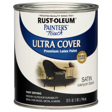 Rust-Oleum 1 QT 267332 Canyon Black Painters Touch 2x Ultra Cover Premium Latex Paint Satin