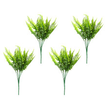 4Pcs Faux Green Leaves Plastic Decor for DIY Craft and Home