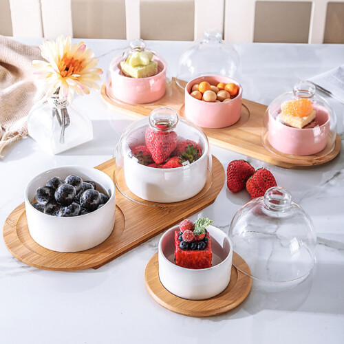 Worgeous  Ceramic Dessert Bowl Shape Rectangular Reusable Travel White 1