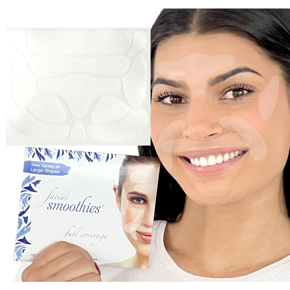Smoothies Full Coverage Wrinkle Patches For Face Overnight - Facial Patches For Forehead Elevens Crows Feet And Lip Lines 192 Count Per Box - Made