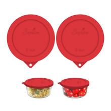 Sophico 2 Cupin pyöreän silikonisäilytyskansien vaihto Anchor Hocking- ja Pyrex 7200-PC -lasikulhoille (pakkaus ei sisälly) | Punainen 2 pakkaus |