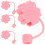 4Pcs Pink Flower Silicone Straw Covers Leakproof Straw Protector Caps 9