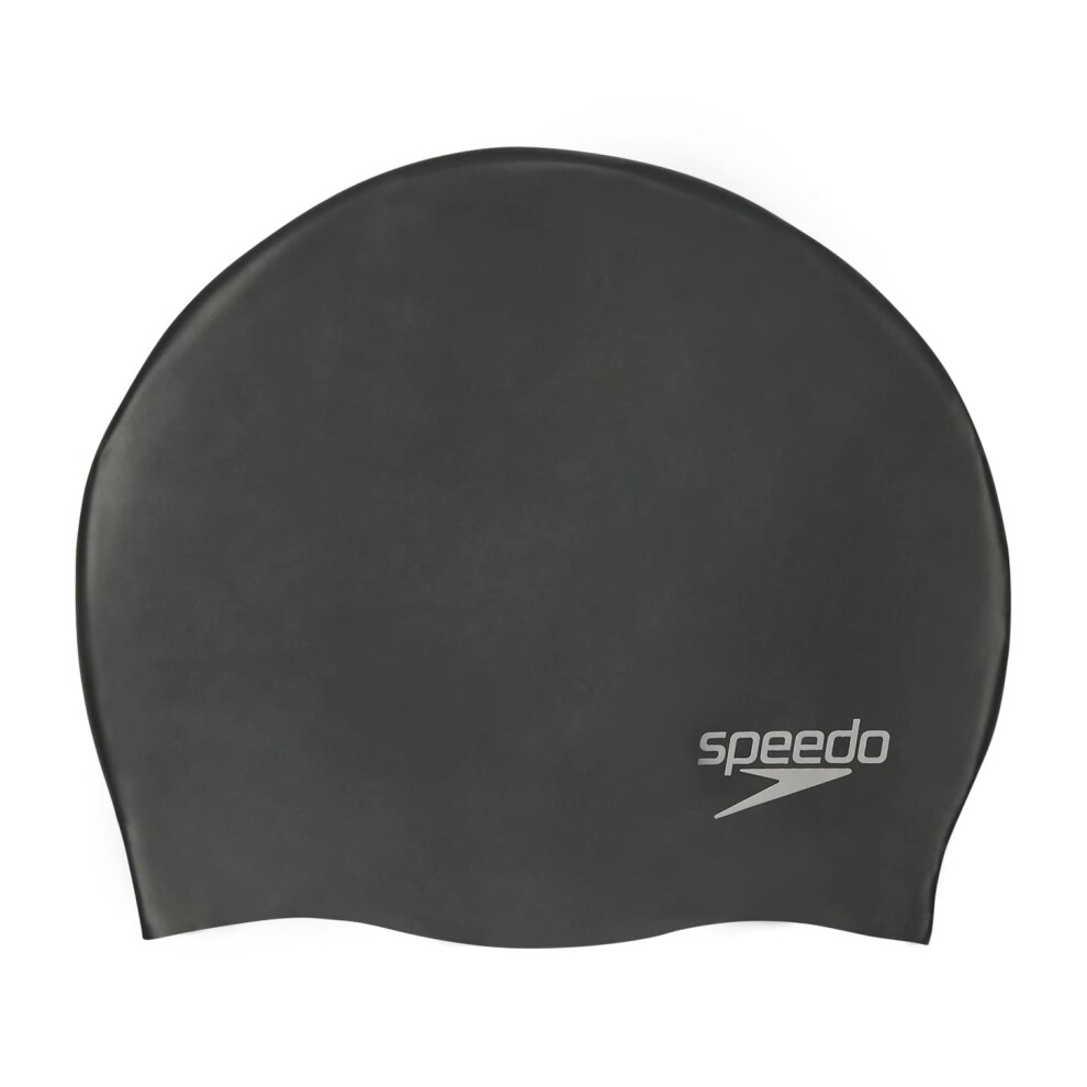 Speedo Plain Moulded Swim Hat One Size Black