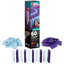 Spin Master Games H5 Domino Creations 60-Piece Blue/Purple Set by Domino Artist Youtuber Lily Hevesh Classic Family Game for Adults and Kids Ages 5
