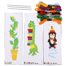 3 sets stickerei lesezeichen, kreuzstich sets