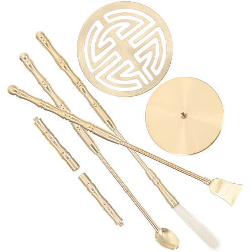 1Set Brass Incense Mold Tool Copper Ash Press for Home Use 2