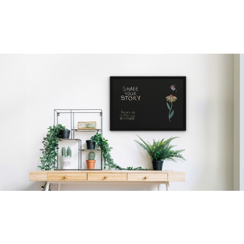 Chalkboard 70x50 cm with varnished black frame ECO 2