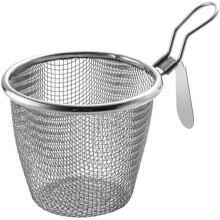 Stainless Steel Pasta Basket 1-Pc With Handle Mesh Spider Strainer For Noodles And Dumplings Fine Mesh Strainer