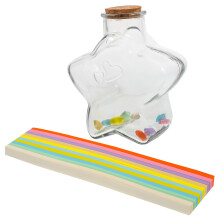 1 set origamipapier-streifen zum falten von sternform mit glasflasche