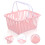 3Pcs Pink Plastic Shower Baskets Portable Bathroom Storage with Handle 9