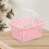 3Pcs Pink Plastic Shower Baskets Portable Bathroom Storage with Handle 11