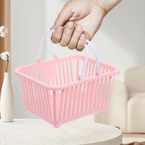 3Pcs Pink Plastic Shower Baskets Portable Bathroom Storage with Handle 1