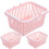 3Pcs Pink Plastic Shower Baskets Portable Bathroom Storage with Handle 7