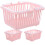 3Pcs Pink Plastic Shower Baskets Portable Bathroom Storage with Handle 3