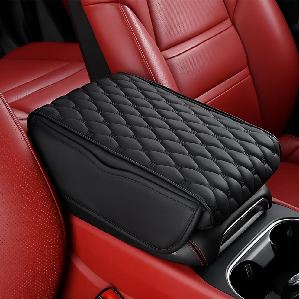 Car Armrest Cushion For Nissan Murano Z52 Z51 Z50 2002-2020 Leather Memory Foam Center Console Pad Small Black 9084446125542