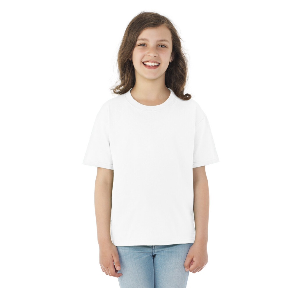 Fruit Of The Loom Youth Hd Cottont-Shirt - White - Xsd0102h7dn36