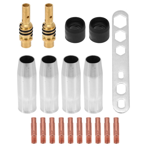19St Zilveren Metaal Mig Laspistool Tip Kit Vervangingsset 1