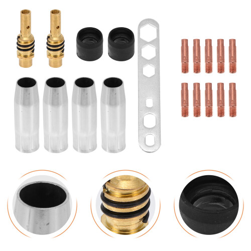19St Zilveren Metaal Mig Laspistool Tip Kit Vervangingsset 2
