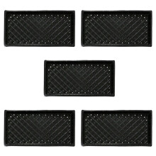 5 plastic flatschaal met voor vetplanten, zwart, 150 g