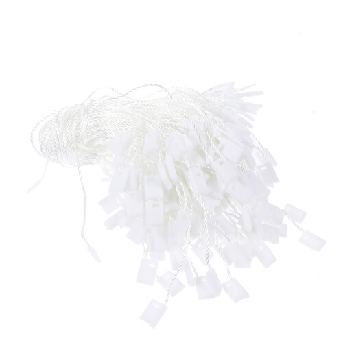1000Pcs Clothing Tag Tie Fasteners White Snap Lock Polyester Ropes