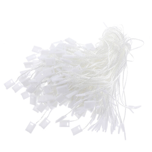 1000Pcs Clothing Tag Tie Fasteners White Snap Lock Polyester Ropes 2