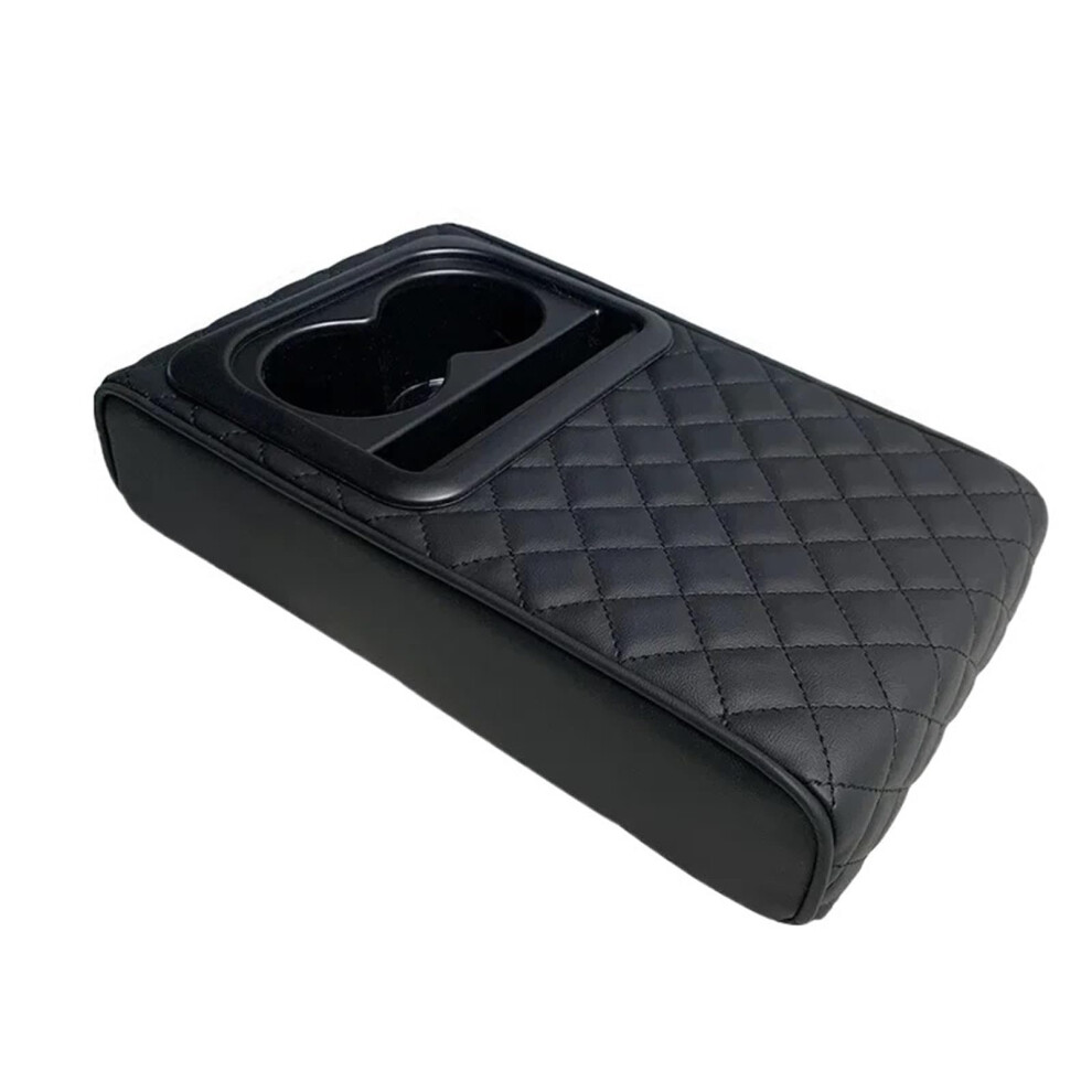 Car Armrests Pu Leather Center Console Armrest Cushion With 2 Cup Holders Portable Armrest Pad 9393856022083