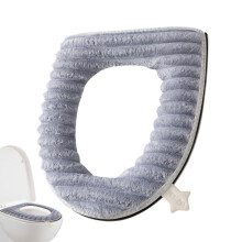 Toilet Seat Warmer Soft Padded Seat Cover Washable Portable Reusable Cushion With Handle For Home Travel Gray Non Slip