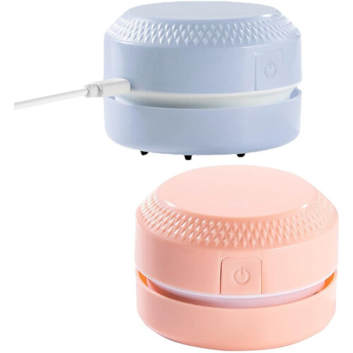 Compact Table Sweeper USB Rechargeable Blue Portable Tabletop Cleaner Cordless Small Size 1