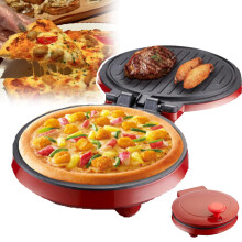 10 in Countertop Pizza Maker Electric 180 Degree Open Design Non-Stick Cooking Plate For Omelette Bread