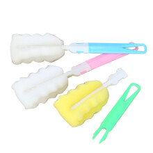 2Pièces Brosse Bébé Éponge Rose Confortable
