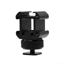 Triple Hot Shoe Mount Adapter For DSLR Cameras Style Four Connects Multiple Accessories Simultaneously
