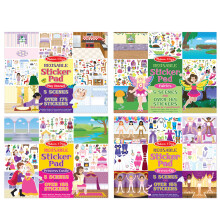 Melissa & Doug Herbruikbare Sticker Pads Set: Feeën, Kasteel, Speelhuis, Verkleden - 680+ Stickers