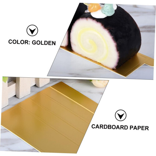 Gold Mousse Cake Board Rectangular 100-Pack Sturdy Cardboard Base For Birthday And Wedding Desserts Reusable Plates 1
