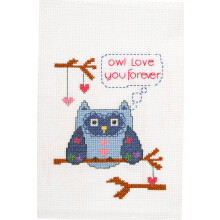 Bucilla 1. Kreuzstich-Set mit Z   hlmuster, Eule, Love You Forever, fertig, Gr      e 5, 17,8 cm