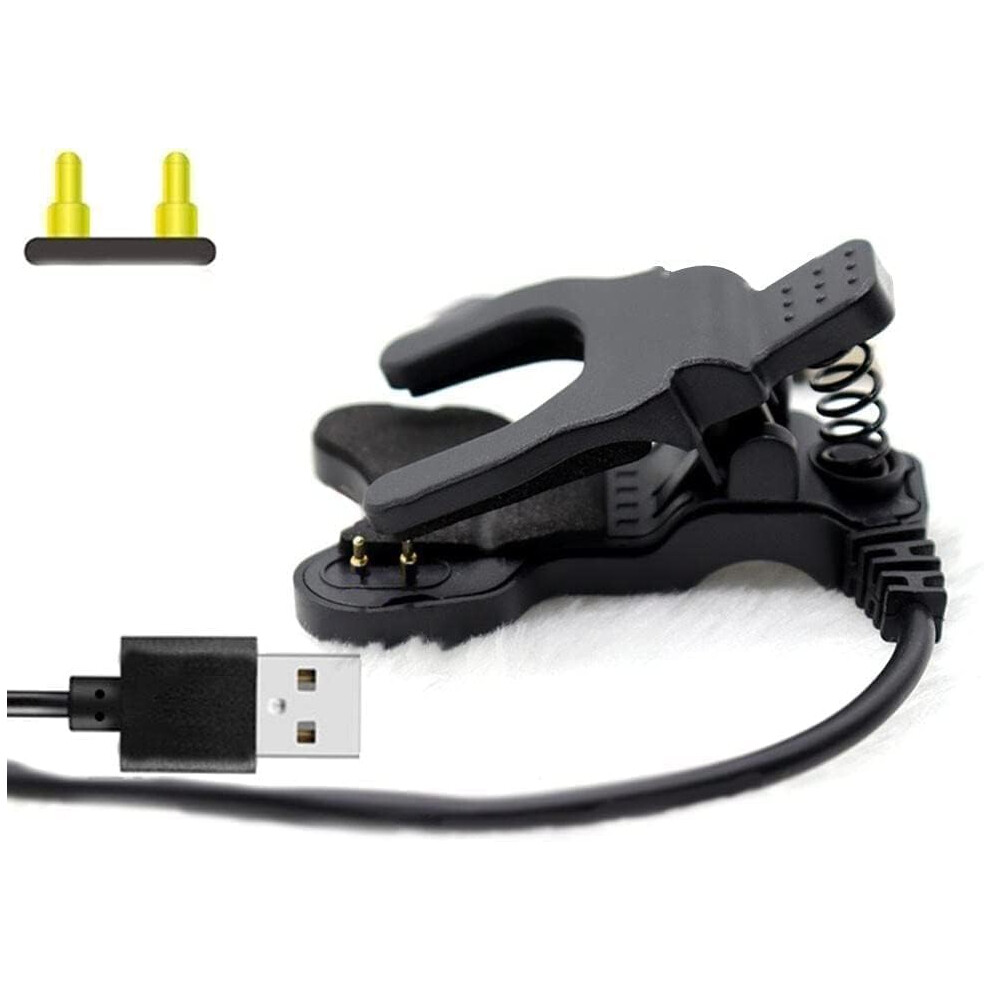 2-Pin 3Mm Clip Type Charging Cable Usb Charger Adaptor For Child Smart Watch Wristbands Usb Port Compatibility Black 9393856023813