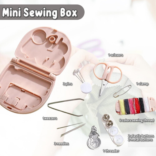 Mini Sewing Kit Needle and Thread Set, Compact Sewing Box With Assorted Threads, Needles, and Tools for Quick Repairs 1
