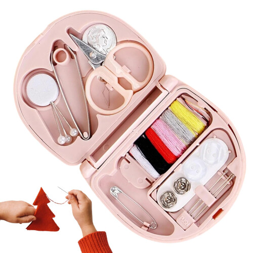 Mini Sewing Kit Needle and Thread Set, Compact Sewing Box With Assorted Threads, Needles, and Tools for Quick Repairs
