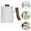 Water Ceramic Cup Elegant Wooden Handle White 1set 7