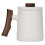 Water Ceramic Cup Elegant Wooden Handle White 1set 6